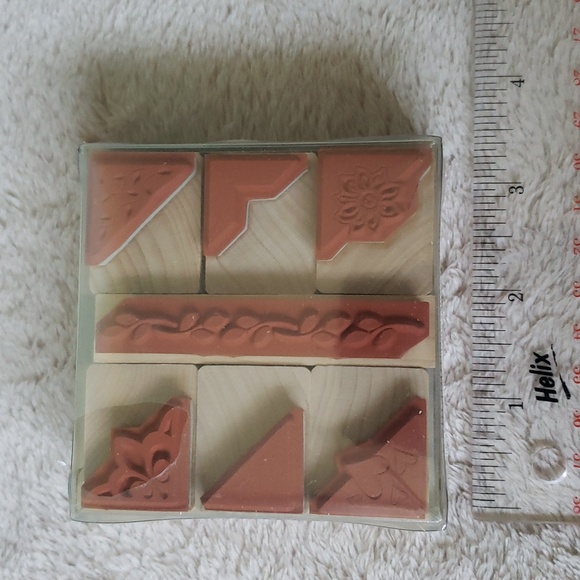 Rubber Stamp Corners Set •HERO ARTS Wooden Rubber Stamps• #LL437 •New Unopened - Picture 8 of 10